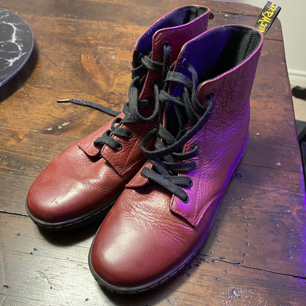 Red Leyton Doc Marten Boots